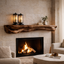 Live Edge Mantel Shelf – Rustic Solid Wood Fireplace Shelf