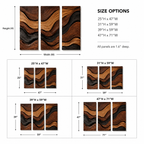 Wave Wood Wall Art – Solid Wood 3 Panel Carved Wall Decor for Living Room Decor