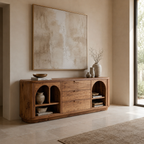Media Console Cabinet – Solid Wood Storage Cabinet for Living Room