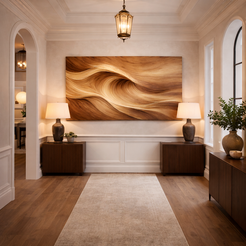 Carved Wooden Leaf Wall Art – Modern Natural Sculpture