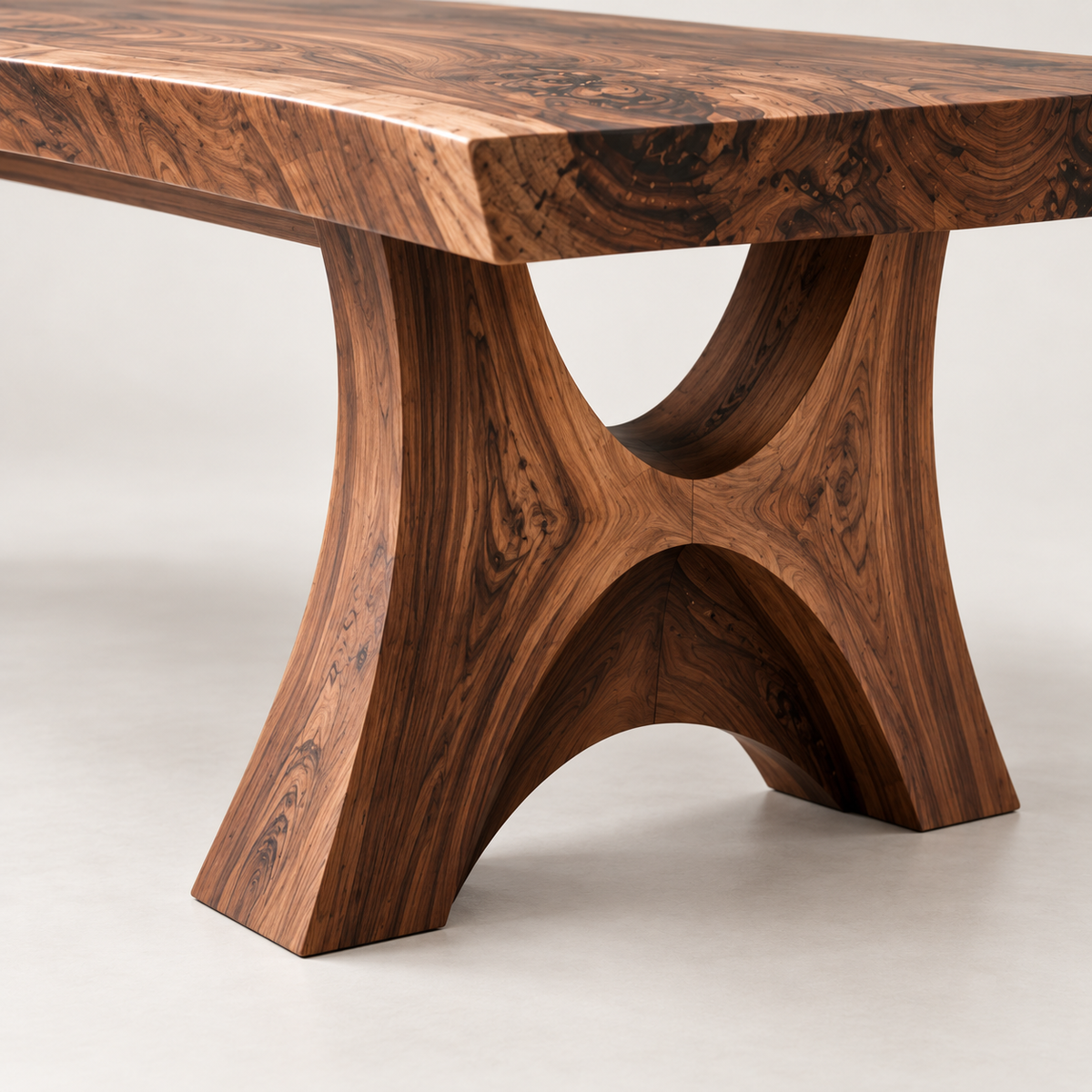 Sculptural Live Edge Wood Dining Table