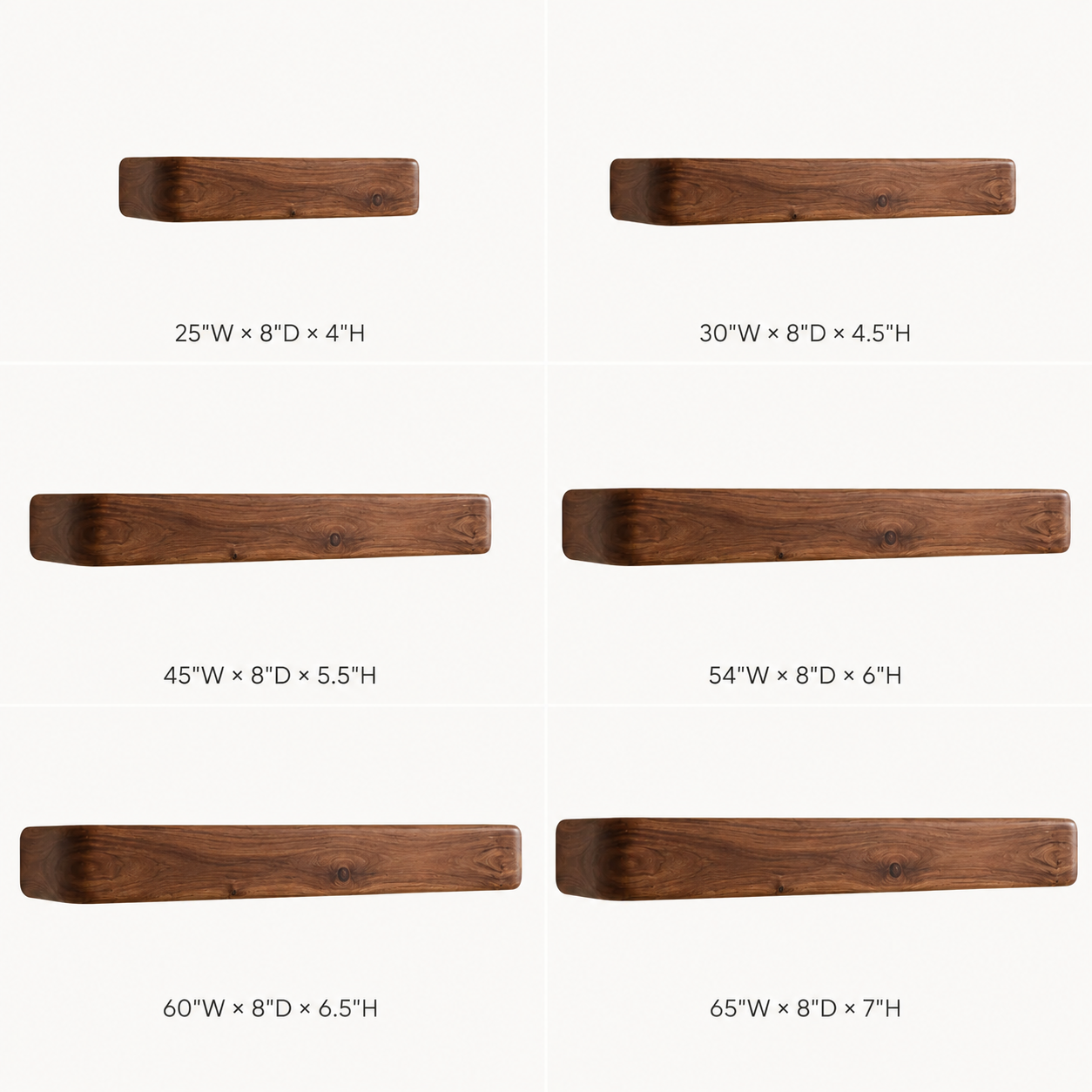 Wood Fireplace Mantel – Solid Wood Floating Shelf for Cozy Living Room Decor