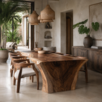 Live Edge Wood Dining Table – Solid Wood Statement Table for Dining Room Decor