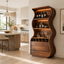 Wine Cabinet – Solid Wood Storage Cabinet with Curved Design
