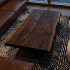 Rustic Coffee Table – Solid Wood Table with Metal Legs for Living Room Decor