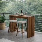Modern Wooden Bar Table with Stools | Minimalist Kitchen & Dining Counter Set