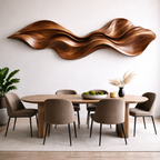 Organic Wave Wooden Wall Art – Sculptural Modern Décor