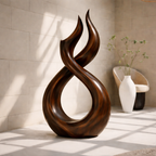 Wooden Outdoor Sculpture – Modern Natural Art Decor