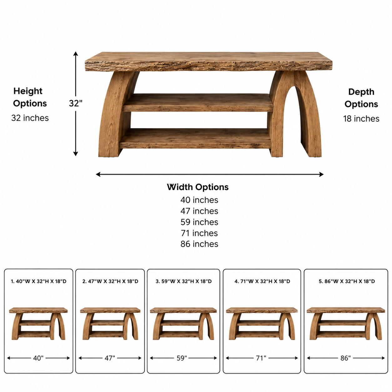 Live Edge Wood Bathroom Vanity – Solid Wood Sink Console with Storage Shelves for Bathroom Decor