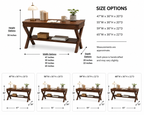Solid Wood Writing Desk – Wooden Office Desk with Lower Storage Shelf for Home Office Decor