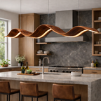 Wave Pendant Light – Sculptural Wooden Light for Modern Organic Decor