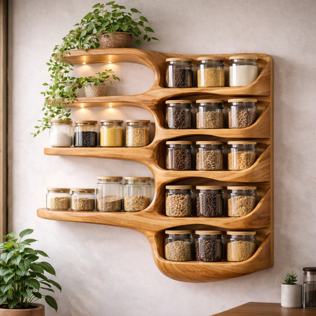 Floating Wooden Wall Shelves – Modern Natural Storage & Decor