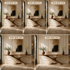 X-Base Console Table – Sculptural Solid Wood Entryway Table