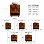 Carved Wood Bathroom Vanity – Solid Wood Sink Cabinet for Bathroom Decor