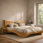 Modern Solid Wood Platform Bed Frame – Low Profile for Contemporary Bedroom