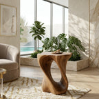 Twisted Live-Edge Table – Sculptural Solid Wood Art for Modern Home