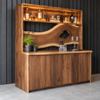 Live Edge Wood Home Bar Cabinet