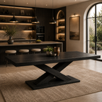 X-Base Dining Table – Sculptural Solid Wood Table for Luxury Dining Room