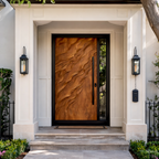 Solid Wood Entry Door – Handcrafted Natural Wooden Door Design