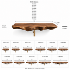 Live Edge Wood Floating Bathroom Vanity – Solid Wood Wall Mounted Sink Console for Bathroom Decor