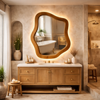 Organic Bathroom Mirror – Solid Wood Wall Mirror for Modern Bathroom Decor