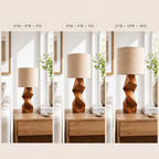 Geometric Wood Table Lamp – Solid Wood Bedside Lamp for Living Room Decor
