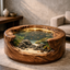 Solid Wood Round Aquarium Coffee Table – Sculptural Fish Tank Design