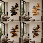 Wall-Mounted Wine Rack – Sculptural Solid Wood Bottle Holder