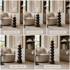 Stacked Wood Candle Holder – Solid Wood Sculptural Candle Stand for Living Room Decor