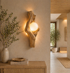 Sculptural Wall Light – Solid Wood Modern Sconce for Home Decor