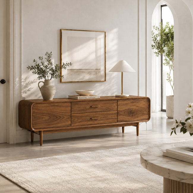 Sideboard Cabinet – Solid Wood Storage Cabinet for Living Room Hover Image