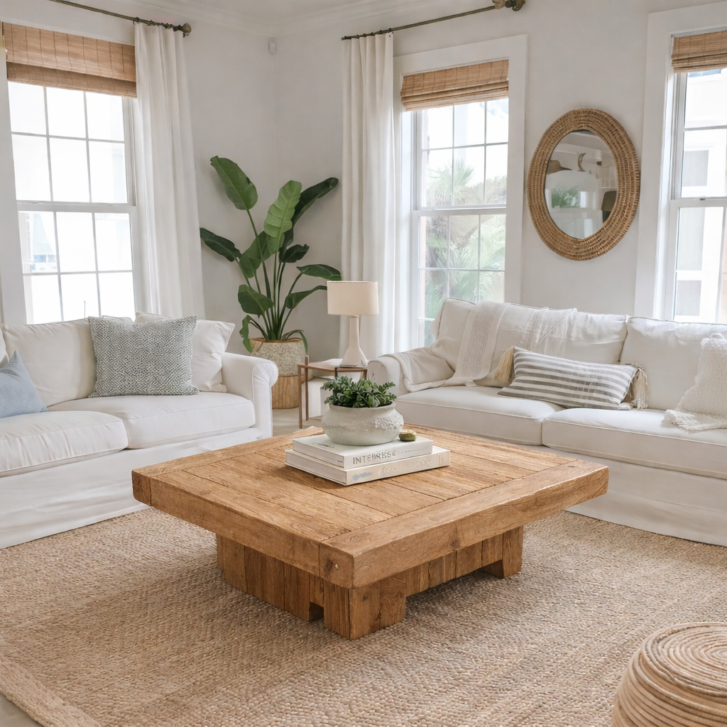 Solid Wood Coffee Table – Modern Natural Furniture for Living Rooms