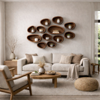 Organic Cluster Wooden Wall Art – Sculptural Modern Wall Décor