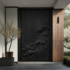 Solid Wood Entry Door – Handcrafted Natural Wooden Door Design