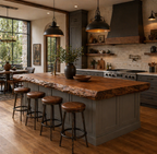 Natural Edge Kitchen Island – Solid Wood Island with Countertop
