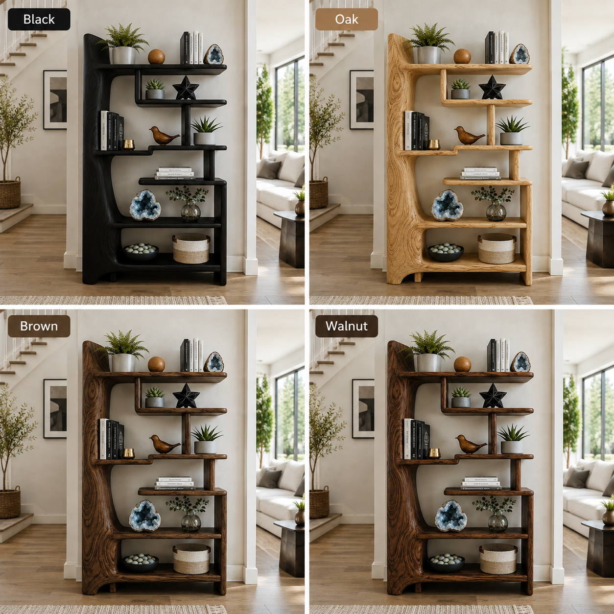 Organic Tree Frame Wood Bookshelf
