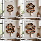 Organic Wood Kitchen Shelf – Solid Wood Wall Mounted Spice Rack for Kitchen Decor