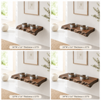 Live Edge Wood Pet Bowl Shelf – Solid Wood Wall Mounted Feeding Station for Home Decor
