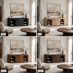 Media Console Cabinet – Solid Wood Storage Cabinet for Living Room
