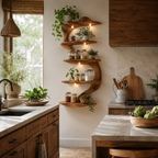 Branch Wood Kitchen Shelf – Solid Wood Wall Mounted Display Shelf for Kitchen Decor