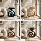 Spiral Sculptural Wood Side Table