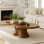 Organic Pedestal Solid Wood Coffee Table – Sculptural Center Table