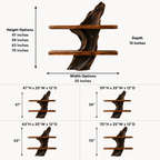 Sculptural Wood Display Shelf – Solid Wood Wall Console with Natural Driftwood Base