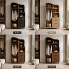 Open Wood Wardrobe – Solid Wood Clothing Storage Cabinet for Bedroom Decor