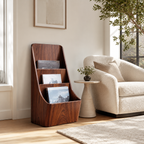 Magazine Rack – Solid Wood Display Stand for Reading Corner