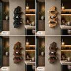 Wall-Mounted Wine Rack – Solid Wood Bottle Holder for Home Bar