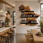 Wall-Mounted Wine Holder – Solid Wood Bottle Rack for Kitchen and Home Bar Decor