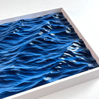 Handcrafted 3D Ocean Wave Wood Carving – Framed Wall Art