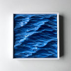 Handcrafted 3D Ocean Wave Wood Carving – Framed Wall Art