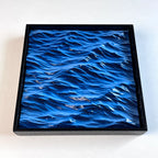 Handcrafted 3D Ocean Wave Wood Carving – Framed Wall Art